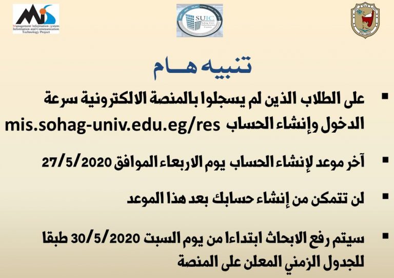 تنبيه هام جدا بشأن رفع ملفات الأبحاث المطلوبة على المنصة الإلكترونية