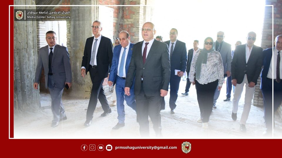 Al-Nomany accompanies a Delegation from the Council of Private Universities to inspect the Construction site of Sohag National University Headquarters