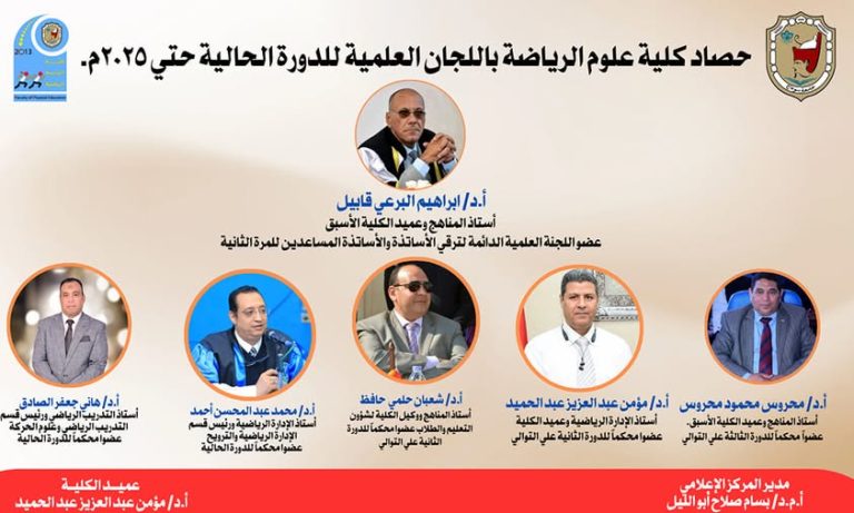“حصاد كلية علوم الرياضة باللجان العلمية للدورة الحالية حتي ٢٠٢٥م”
